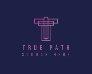 Gradient Religion Cross logo design