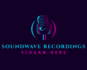 Microphone Media Recording logo design