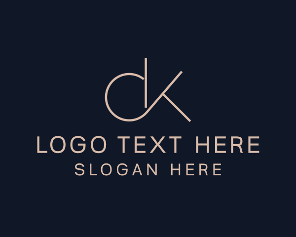 Letter Dk logo example 1