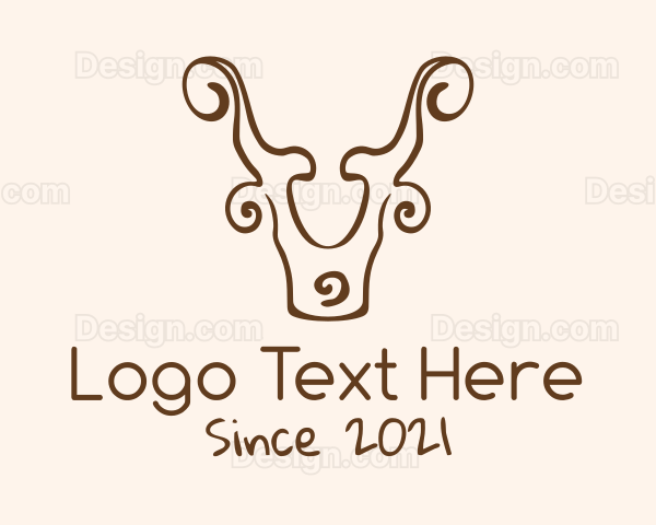 Minimalist Ornate Ram Logo