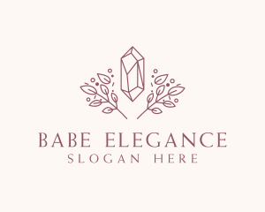 Elegant Crystal Leaf logo design