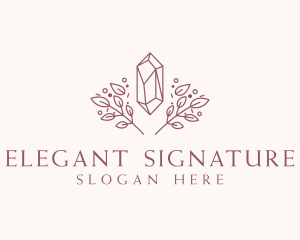 Elegant Crystal Leaf logo design