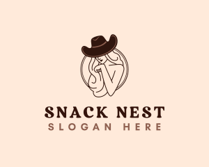 Western Cowgirl Hat logo design