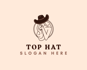 Western Cowgirl Hat logo design