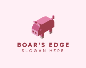 Isometric Animal Pig logo