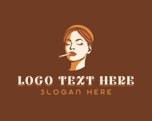 Woman Smoking Cigarette logo