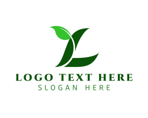 Organic Leaf Letter L logo