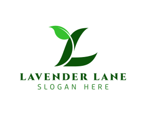 Organic Leaf Letter L logo design