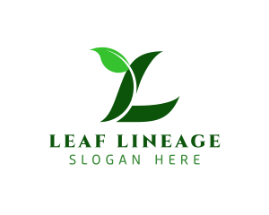 Organic Leaf Letter L logo design