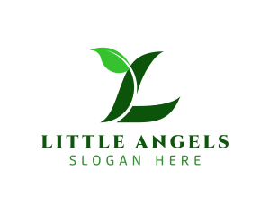 Organic Leaf Letter L logo design