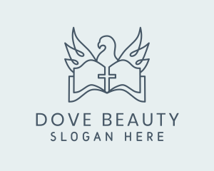 Dove Wings Bible Cross logo design