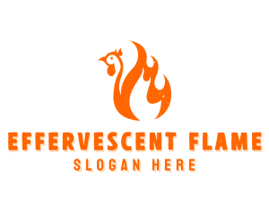 BBQ Chicken Flame logo design