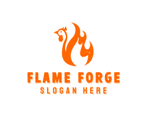 BBQ Chicken Flame logo design