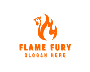 BBQ Chicken Flame logo design