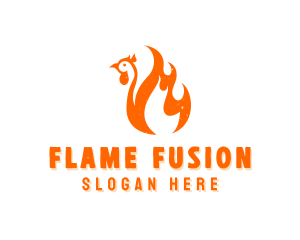 BBQ Chicken Flame logo design