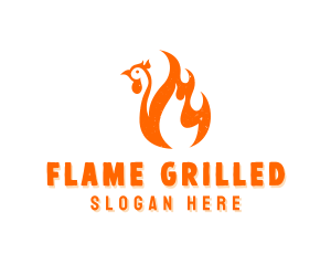 BBQ Chicken Flame logo design