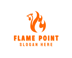 BBQ Chicken Flame logo design