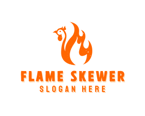 BBQ Chicken Flame logo design