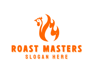 BBQ Chicken Flame logo design