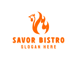 BBQ Chicken Flame logo design