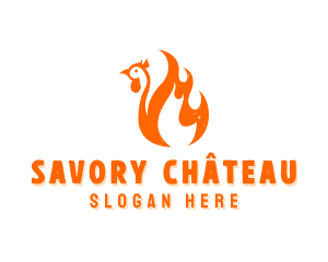 BBQ Chicken Flame logo design