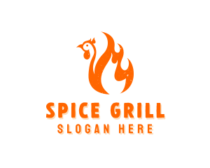 BBQ Chicken Flame logo design