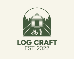 Campfire Log Cabin logo design