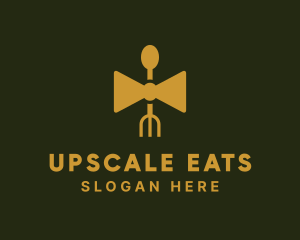 Gold Bow Tie Restaurant   logo design