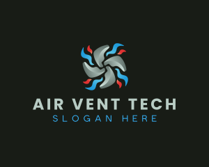 Fan Propeller Air Conditioning logo design