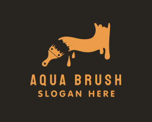 Orange Painting Brush  logo design