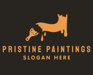 Orange Painting Brush  logo design