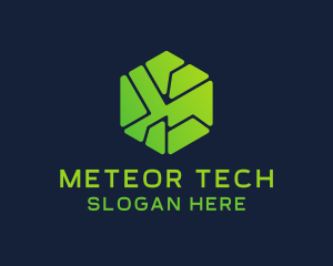 Geometric Tech Hexagon logo design