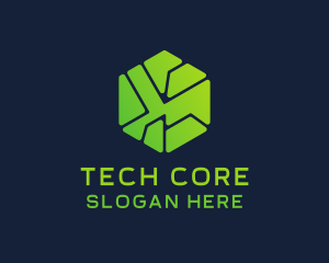 Geometric Tech Hexagon logo design