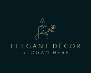 Floral Candle Decor logo design