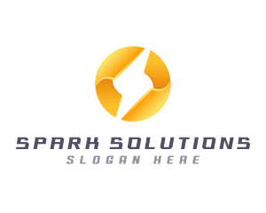 Lightning Bolt Spark logo design