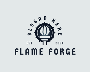 Light Torch Flame logo design