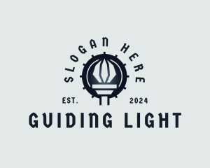 Light Torch Flame logo design