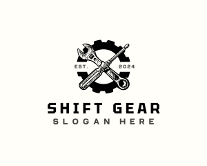 Gear Screwdriver Wrench Maintenance logo design