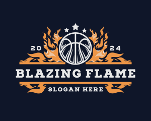 Fiery Basketball Sports Flame logo