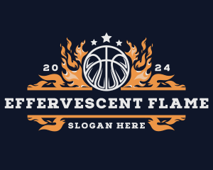 Fiery Basketball Sports Flame logo design