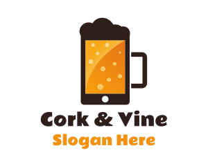 Beer Mug Smartphone logo design