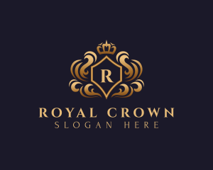 Royal Shield Crown Monarchy logo design