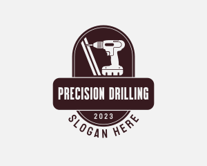 Drill Tool Carpentry logo design