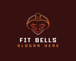 Fitness Muscle Man logo design