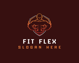 Fitness Muscle Man logo design