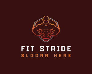 Fitness Muscle Man logo design