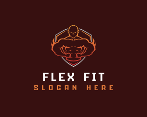 Fitness Muscle Man logo design