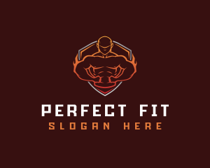 Fitness Muscle Man logo design