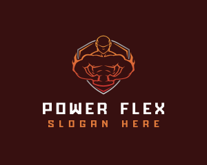 Fitness Muscle Man logo design