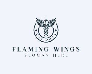 Pharmaceutical Medical Syringe  logo design